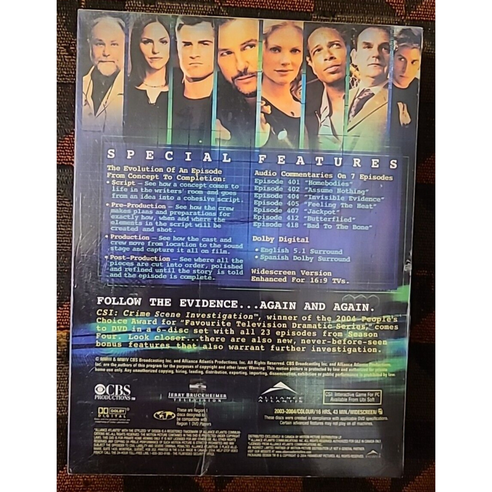 CSI : Crime Scene Investigation Complete Fourth Season 4 DVD Box Set New Sealed - Picture 2 of 5